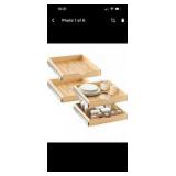 4 Pack Wooden Pull out Tray Cabinet Organizer 18”x21” Gentle Close Roll out Shelves for Kitchen Cabinets Fully Assembled Slide Pantry Shelves (18W