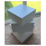 3 Pack Buffet Risers - White Metal Squares - stackable - 11x11, 10x10, 9x9