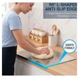 Stainless Steel Cutting Board with Lip,Stainless Countertop Cutting Board with lip, 304 Food Grade Metal Large Steel Chopping Mats for Kitchen Countertop (16"x20")