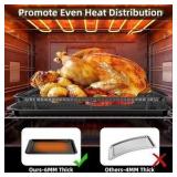 Air Fryer Basket for Oven, OPENICE 18.6" x 12.8" Air Fryer Basket and Tray Set, Extra Large Stainless Steel Air Fryer Pan Crisper Tray for Crisping Fried, Chicken, Bacon - Black