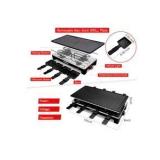 CUSIMAX Raclette Grill Electric Grill Table Portable 2 in 1 Korean BBQ Grill Indoor & Cheese Raclette, Reversible Non-stick plate, Crepe Maker with Adjustable temperature control and 8 Paddles, New in