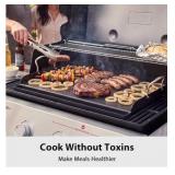25" x 16" Pre-Seasoned Nonstick Cast Iron Griddle for Gas & Charcoal Grills – Universal Flat Top with Grease Groove, Reinforced Ridges & High Sidewalls, Great for Parties, Camping & Tailgating