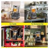 CRANDDI Professional Smoothie Blender, 2200W Commercial Soundproof Quiet blender with Removable Soundproof Shield for Crushing Ice, MilkShakes, Puree, Self-Cleaning, 50oz 110V Retail $189