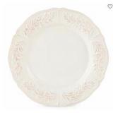 Linden Street Amberly 16-pc. Stoneware Dinnerware Set - cream color with pink accents - microwave and dishwasher safe – 4 dinner plates 4 salad plate 4 bowls and 4 coffee mugs - Retail $220