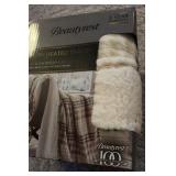 Beautyrest Heated Throw - Plush with Sherpa Reverse - Built in Temperature Controller - 4 Heat Settings - 4 hour shut off