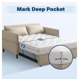 Sleep Philosophy Waterproof Sofa Bed Mattress Protector, Holden Sofa Bed Queen Mattress Pad, 3M Scotchgard, Microfiber Mattress Topper Fitted Elastic Pocket Fits Up to 8 Inch, Queen 60x72, White
