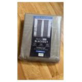 100% Blackout Curtain for Bedroom - 1 Panel - Natural Linen Curtains 50" W x 63" L Long, Thermal Insulated  Linen Light Blocking Drapes, 1 Panel only, Top Grommet for Living Room