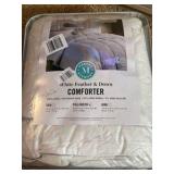 Martha Stewart Brand White Feather and Down Comforter 100% Comforter Full/Queen Bed Size