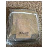 Premium Bed Skirt for Bottom of Bed, Decorative Brown Color, Queen Sized Bed 60” wide 80” long and a 14” drop that hangs down on the bed, elegant look to your bed