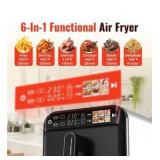 11.6QT Dual Basket Air Fryer Oven, Vertical 2-Basket Design, 6-in-1 Presets Function with Digital Touchscreen, Sync & Match, Easy to Clean, Dishwasher Safe, Family Meals Retail $159