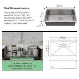 Undermount Kitchen Sink 30 Inch Stainless Steel - Beslend Heavy-Duty 30x19 Inches, 16 Gauge Single Bowl Workstation, 10 Inch Deep Ledge Basin with Customized Accessories for Home Kitchen/Renovation Re