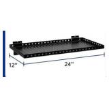 Heavy Duty Slatwall Shelf 24x12Inch, Steel Slatwall Accessories Storage Rack for Garage, Retail, Workshop Two Shelves