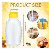 48 Pcs 16 oz Honey Jar with Lids Squeeze Honey Bottles Bulk Clear Plastic Honey Container