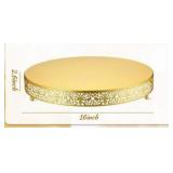 16 Inch Gold Cake Stand Set Metal Round Cupcake Dessert Stand with Cake Cutting, Spatula Wedding Cupcake Pastry Display Candy Holder Display for Wedding Party Birthday Baby Shower(Classic)