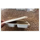 Restaurant Style To-Go Boxes - 50-Count - Recycled Paper Material - Three Compartment - Low Profile