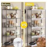 5 Piece Wire Shelf Covers for Pantry, 12x30 in Wire Rack Covers for Shelves, 0.31in Thick PVC Wood-Look Faux Shelf Covers for Wires Shelving Closet, Waterproof Moisture