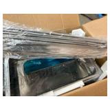 Chafing Dish Set, 4 Pack, Gold Handles Silver Trays, Box Says the Size for Each Chafing Dish is 60.5 cm x 41 cm x 32.5 cm (They’re measured in centimeters and not inches) Comes New in Open Box Condi