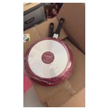 Cooks Brand Cooking Pan Set, 3 Pans, Red color, 8 inch, 10 inch and 12 inch sized pans, Great for Cabins, First Time Homeowners, College Students or New Homes