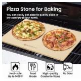 Pizza Stone, Rectangular Extra Large 23.6" x 15.8" x 0.6" Pizza Stones for Oven Grill, Industrial Commercial Heavy Duty Cordierite Baking Stone for Pizza Bread, Pizza Accessories, 14.19 lbs - Retail $