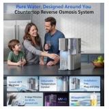 PHILIPS Reverse Osmosis Water Filter Countertop ADD6928DG/37(Cold&Hot), 6-Stage Mineralization Filtration System with Aquaporin Tech, Large Capacity for Family, 6L Tank,1.8L Jug, Reduce TDS,  RETAIL: 