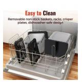 11.6QT Dual Basket Air Fryer Oven, Vertical 2-Basket Design, 6-in-1 Presets Function with Digital Touchscreen, Sync & Match, Easy to Clean, Dishwasher Safe, Family Meals Retail $159