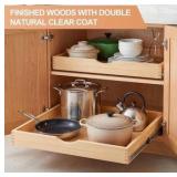 4 Pack Wooden Pull out Tray Cabinet Organizer 21”x21” Gentle Close Roll out Shelves for Kitchen Cabinets Fully Assembled Slide Pantry Shelves (21