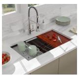 Undermount Kitchen Sink 30 Inch Stainless Steel - Beslend Heavy-Duty 30x19 Inches, 16 Gauge Single Bowl Workstation, 10 Inch Deep Ledge Basin with Customized Accessories for Home Kitchen/Renovation Re