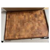 Mahogany End Grain Cutting Board, 17×13×1.6 in – Handmade Butcher Block, Knife-Friendly, Juice Groove, Non-Slip Feet