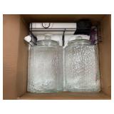 2 Pack 5 Gallon Glass Water Drink Dispenser for Party, Hammered Glass Beverage Dispenser, Water Jug Container with Stainless Steel Spigot for Parties, Weddings, Catering, Lemonade, Iced Tea