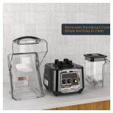 CRANDDI Professional Smoothie Blender, 2200W Commercial Soundproof Quiet blender with Removable Soundproof Shield for Crushing Ice, MilkShakes, Puree, Self-Cleaning, 50oz 110V Retail $189