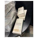 Gold Colored Plate and Napkin Set for Special Events, Weddings, Parties, Banquets, Looks Like There Are 100 Plastic Plates/Plate Accents and 4 Packs of Decorative Gold Colored Napkins, Plates/Plate Ac