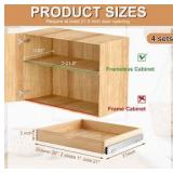 4 Pack Wooden Pull out Tray Cabinet Organizer 21”x21” Gentle Close Roll out Shelves for Kitchen Cabinets Fully Assembled Slide Pantry Shelves (21