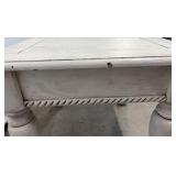 Vintage End Table With One Drawer, Painted White and Distressed