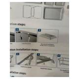 Chafing Dish Set, 4 Pack, Gold Handles Silver Trays, Box Says the Size for Each Chafing Dish is 60.5 cm x 41 cm x 32.5 cm (They’re measured in centimeters and not inches) Comes New in Open Box Condi
