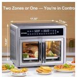 HotKing Dual Zone 28 Quart Air Fryer Oven Two Door - Rotisserie Dehydrator and Air Fryer Model KATO – 28A1 RETAIL $260
