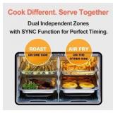 HotKing Dual Zone 28 Quart Air Fryer Oven Two Door - Rotisserie Dehydrator and Air Fryer Model KATO – 28A1 RETAIL $260