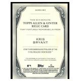 Kris Bryant Bat Relic 2022 Allen & Ginter Game-Used #AGRC-KBR Baseball Card