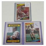 Joe Montana 3 Card Vitnage Football Lot - 1984 and 1983