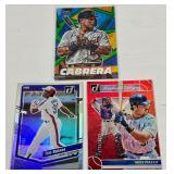 3 Baseball Numbered Star Card Lot - Raines /100, Piaza /2023, Cabrera /199