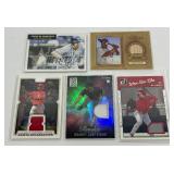 5 Card Baseball Patch and Relic Card Lot