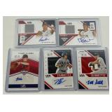 5 Card Autograph, Relic, Numbered Team USA Baseball Stars and Stipes Lot /199, /399