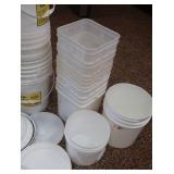 LARGE LOT OF BUCKETS WITH LIDS