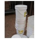 LARGE LOT OF BUCKETS WITH LIDS