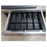 STAINLESS STEEL CASH REGISTER COUNTER WITH SCREEN SETUP