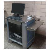 STAINLESS STEEL CASH REGISTER COUNTER WITH SCREEN SETUP