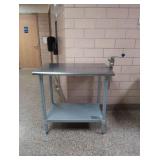 SMALLER NSF STAINLESS STEEL TABLE WITH CANOPENER