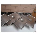 5 STAINLESS STEEL CHAFFING DISHES WITH LIDS