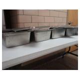 5 STAINLESS STEEL CHAFFING DISHES WITH LIDS