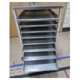 NSF STAINLESS STEEL 8 PAN SERVING RACK