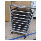 NSF STAINLESS STEEL 8 PAN SERVING RACK